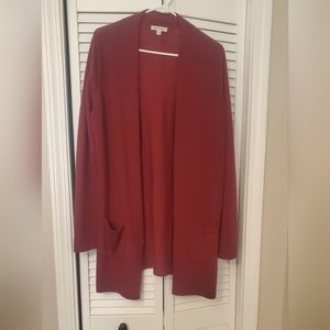 Womens Cardigan Sweater (large) Cranberry Red